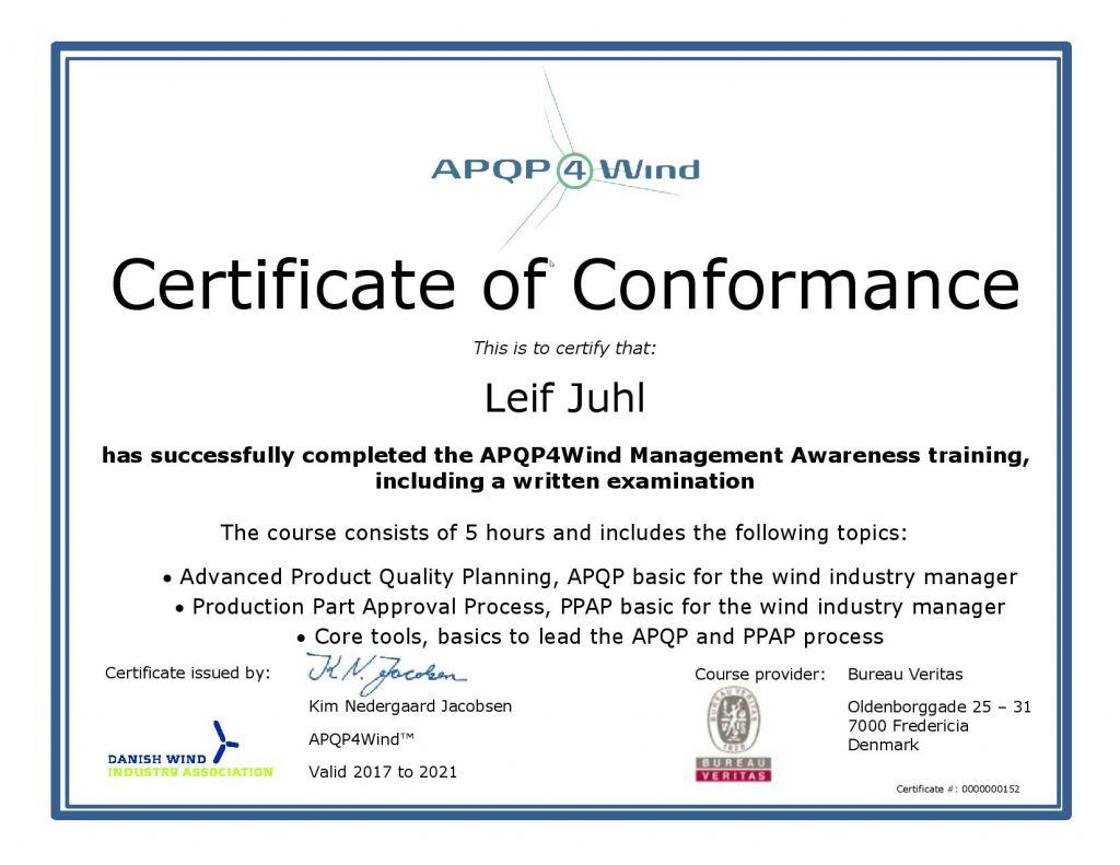 APQP4Wind Leif Juhl