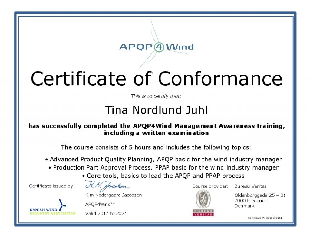 APQP4Wind_Tina Nordlund Juhl