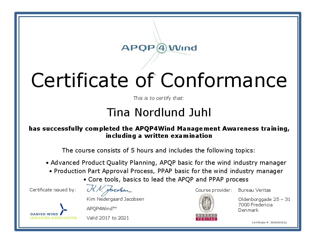 APQP4Wind_Tina Nordlund Juhl